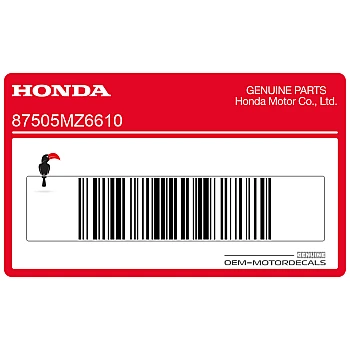 Bandeninformatie sticker achtervork, linkerzijde