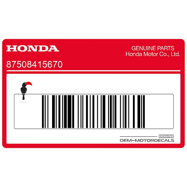 Honda NTV650 Radiator Shroud Caution Mark Right Side OEM 87508415670