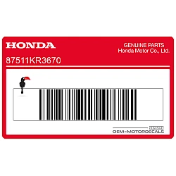 Helmet holder label, left side