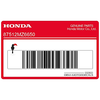 Accessoires- en belastingslabel achterspatbord, links