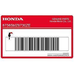 Naklejka kodu koloru błotnika tylnego, lewa