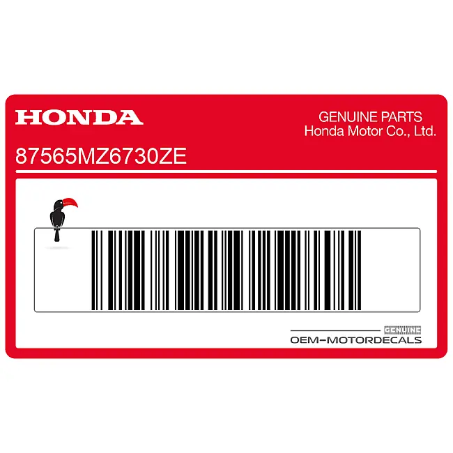 Honda NTV650 Achterspatbord Kleuridentificatie Sticker Links OEM 87565-MZ6-730ZE