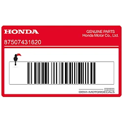 Coolant reserve tank warning label, left side