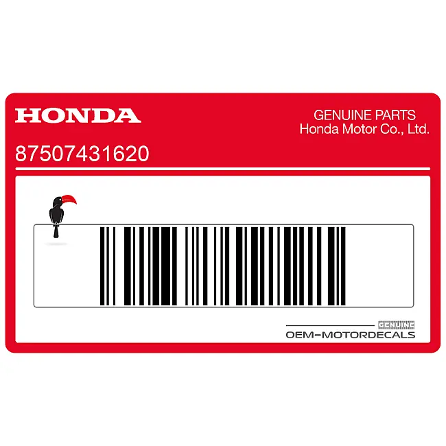 Honda NTV650 Etiqueta Advertencia Depósito Refrigerante Izquierdo OEM 87507-431-620