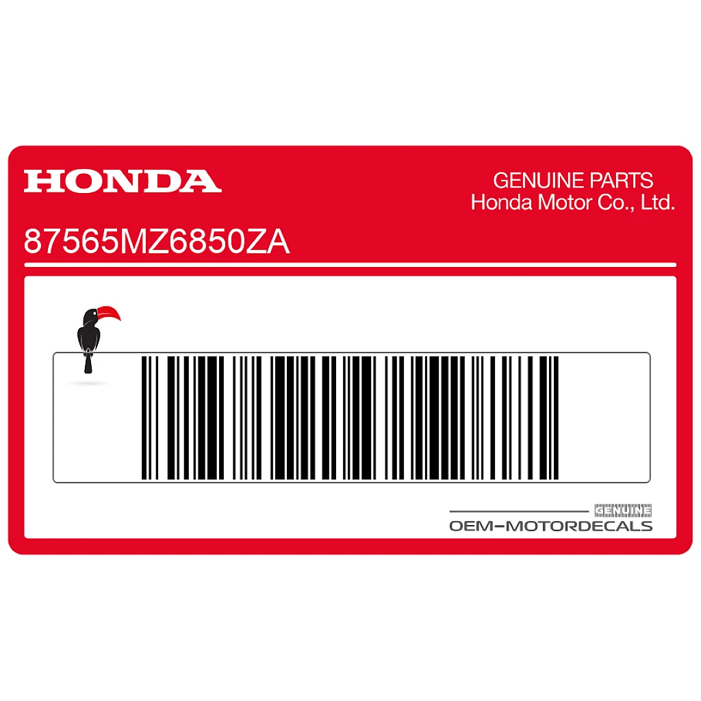 Honda NTV650 achterspatbord kleuridentificatie sticker NH-1 OEM 87565MZ6850ZA