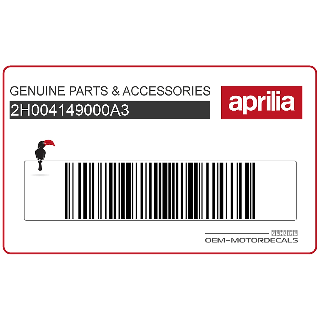 Aprilia SXR 50 Rear Center Fairing Logo Decal OEM 2H004149000A3