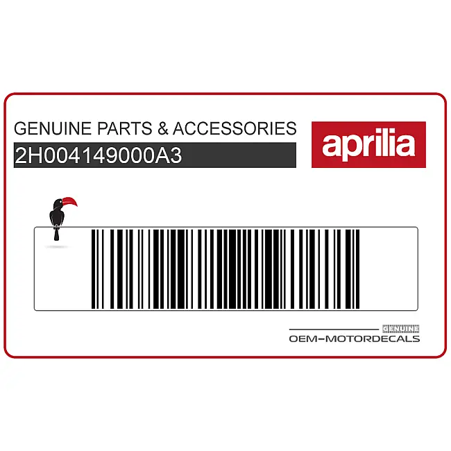 Aprilia SXR 50 Logo Sticker Achterste Middenkuip OEM 2H004149000A3