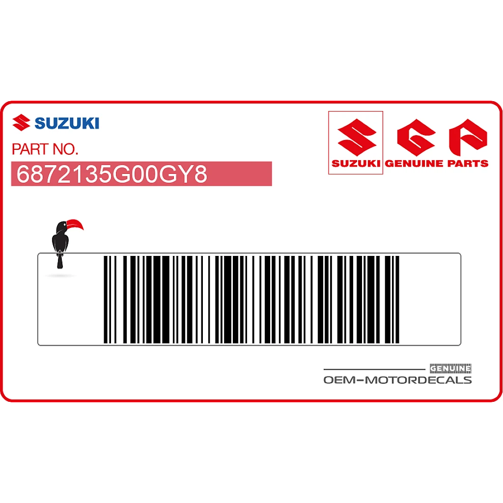 Suzuki RM-Z450 Tylny Błotnik SUZUKI Emblemat Logo OEM 6872135G00GY8