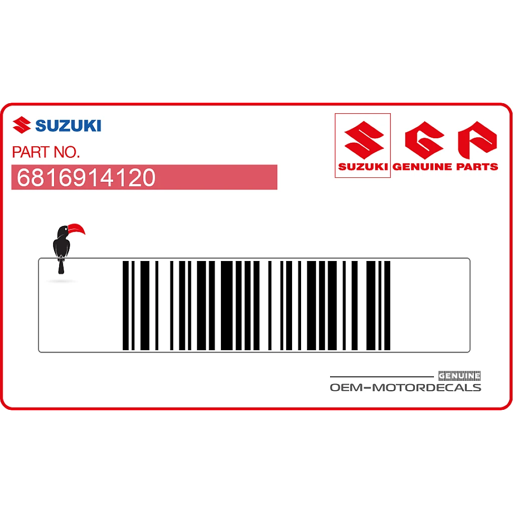Suzuki RM125 Emblemat tablicy numerowej przedniej OEM 6816914120