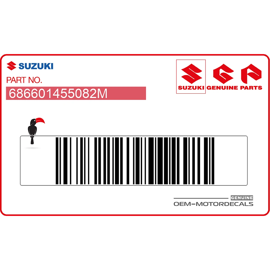 Suzuki RM125 Seitenverkleidungsdekor rechte Seite OEM 686601455082M