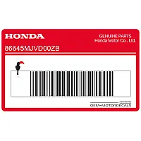 HONDA Pegatina de carenado lateral CBR500R, lado derecho 86645-MJV-D00ZB