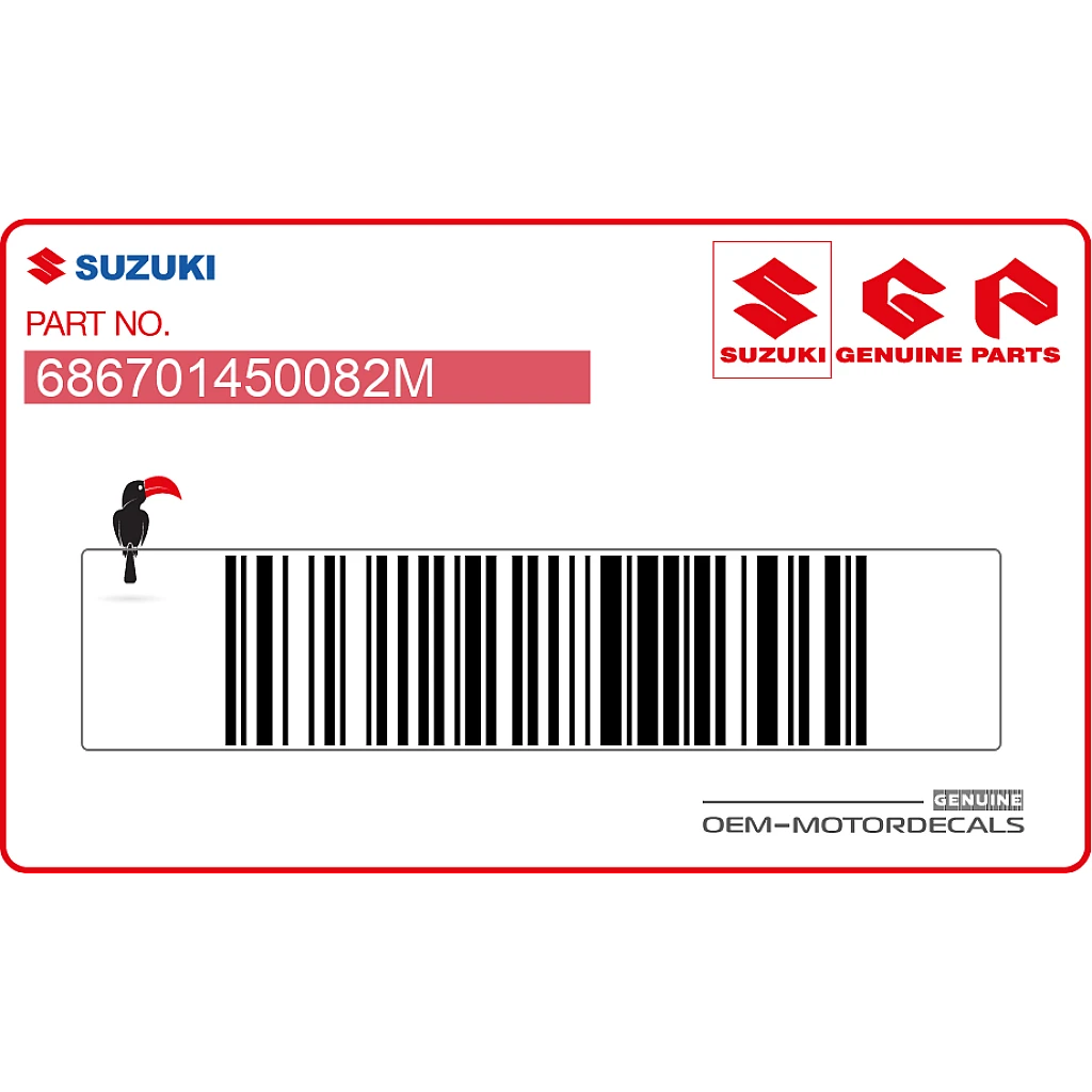 Suzuki RM125 Seitenverkleidungsaufkleber linke Seite OEM 686701450082M