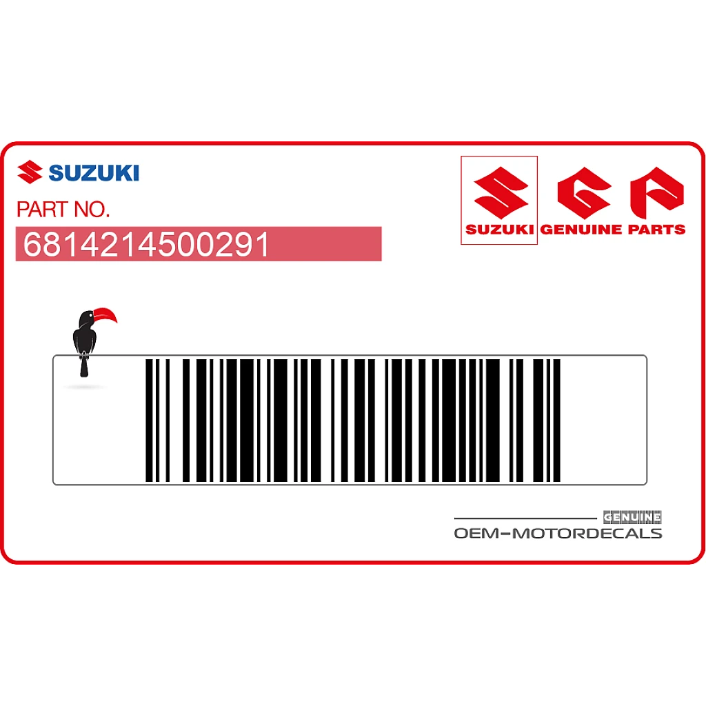 Suzuki RM125 Emblema Portanumero Lato Sinistro OEM 6814214500291