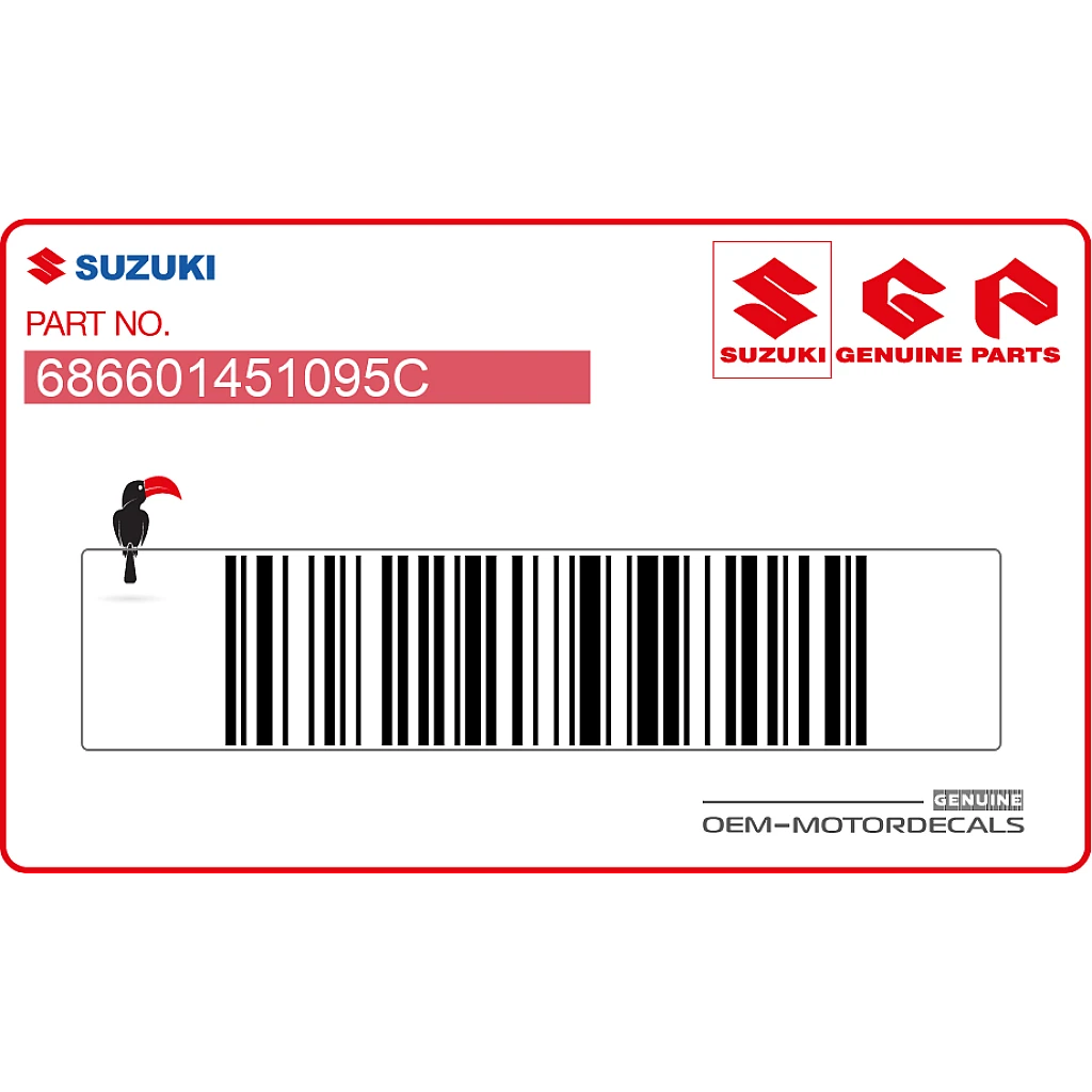 Suzuki RM125 Écope de radiateur et réservoir Graphique Côté Droit OEM 686601451095C