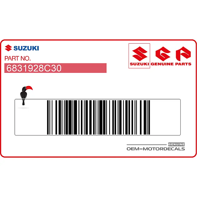 Suzuki RM125 Étiquette d'avertissement garde-boue arrière (Français) OEM 6831928C30