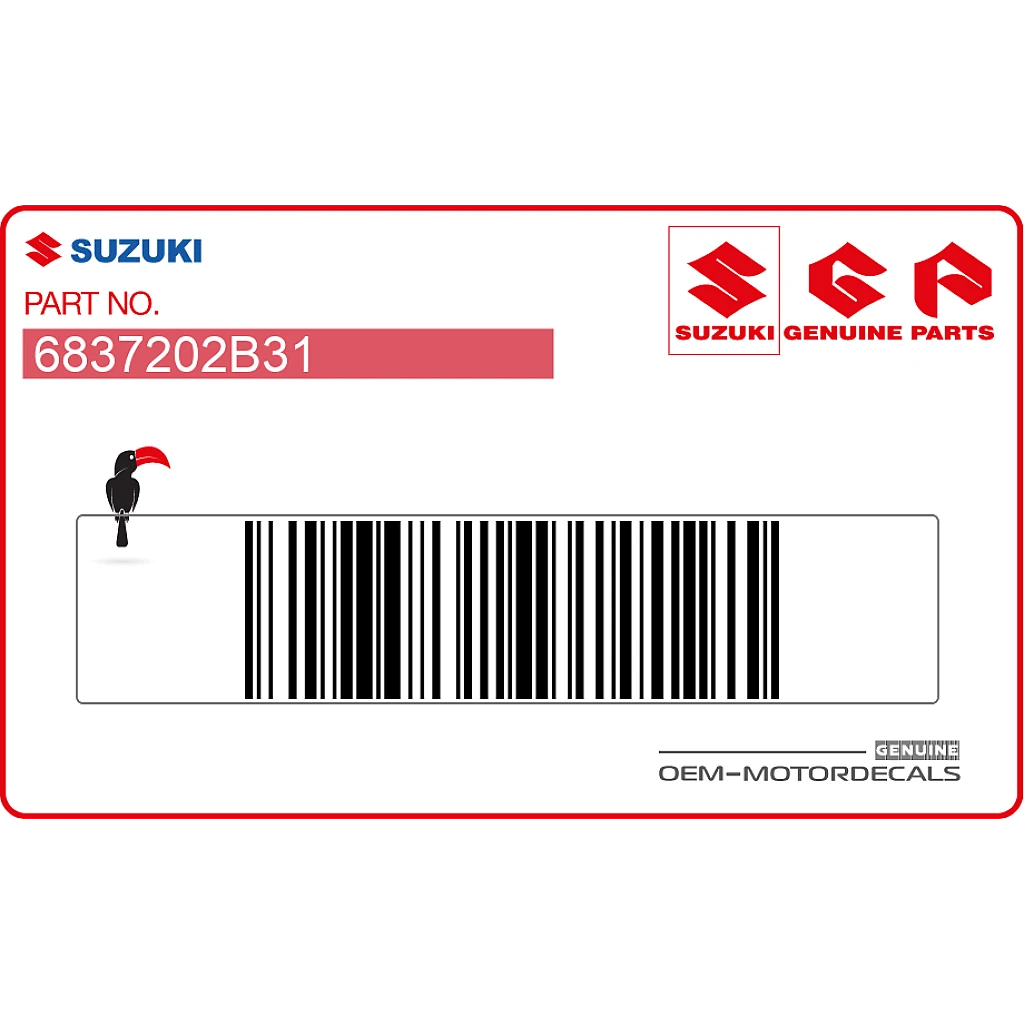 Suzuki RM125 Étiquette d'avertissement Cadre ou Garde-boue OEM 6837202B31