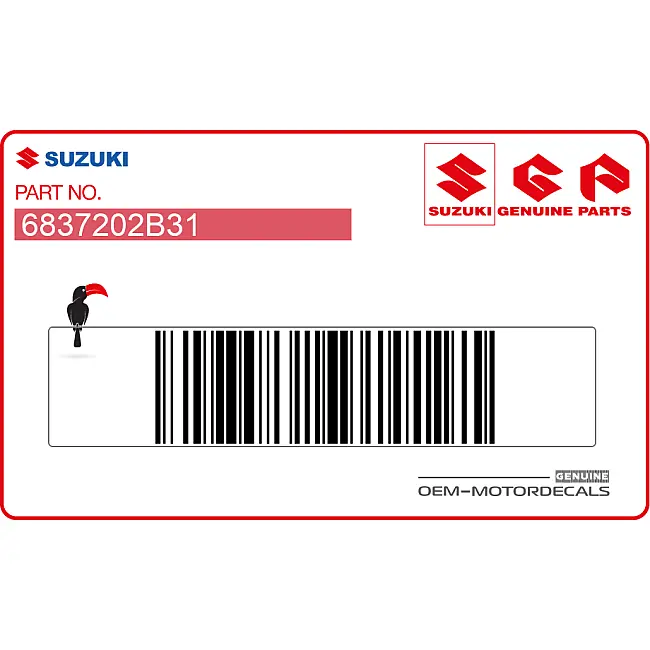 Suzuki RM125 Warning Label Frame or Fender Area OEM 6837202B31