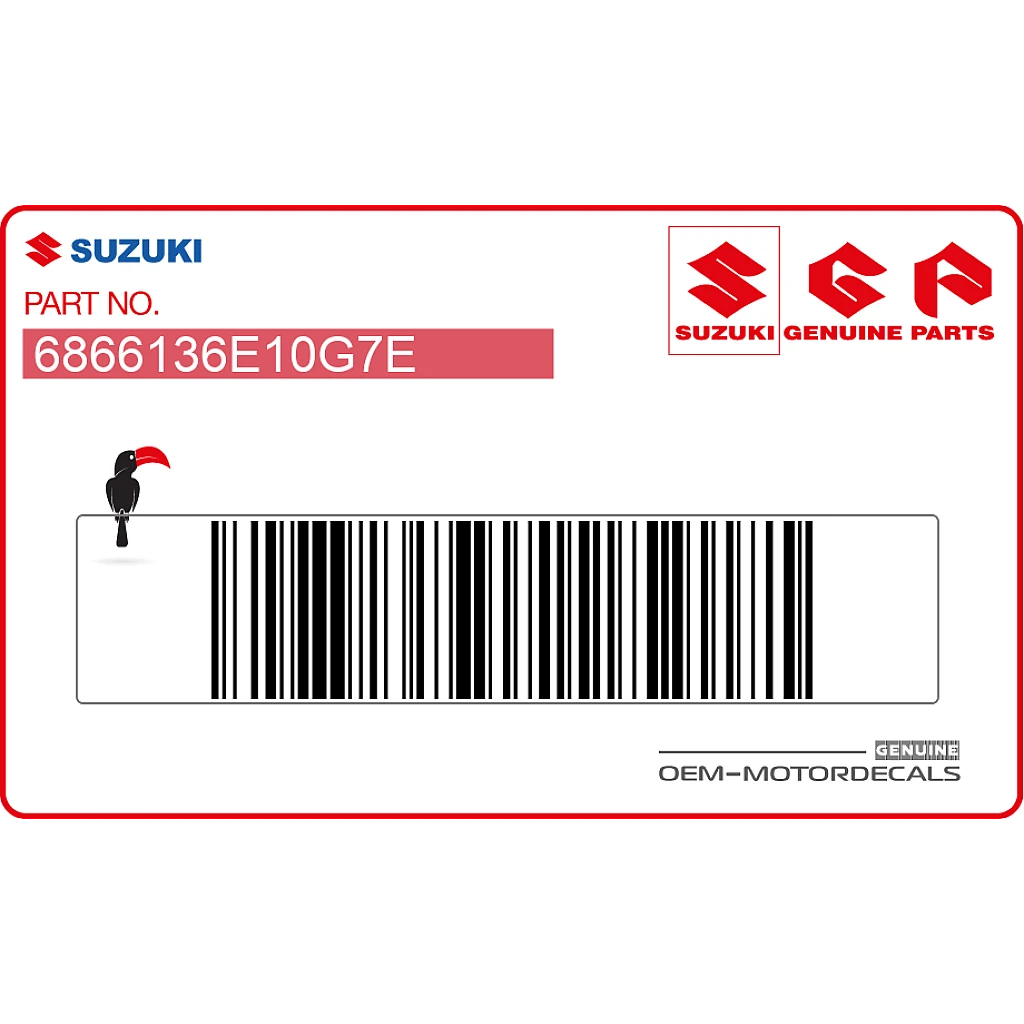 Suzuki RM125 Graphique de radiateur RM125 Côté Droit OEM 6866136E10G7E