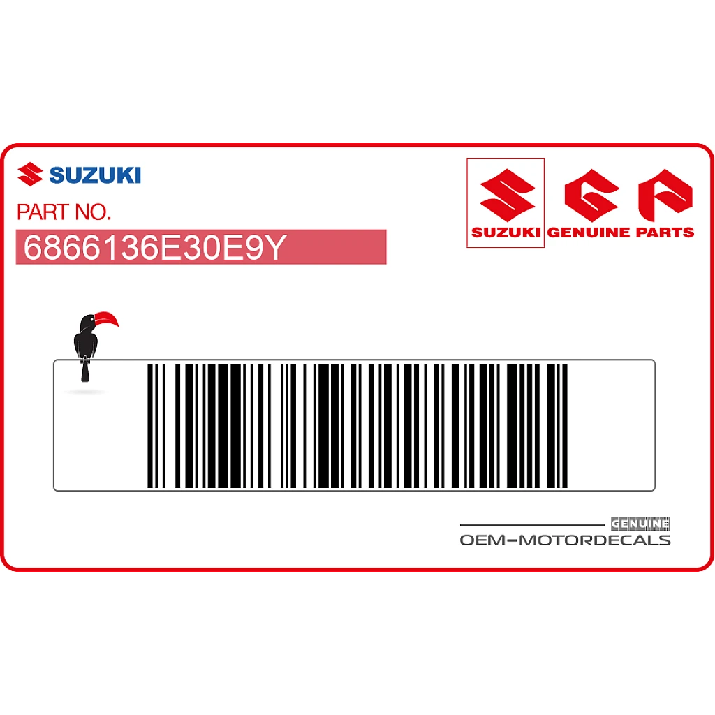 Suzuki RM125 Radiator Shroud RM125 Emblem Right Side OEM 6866136E30E9Y