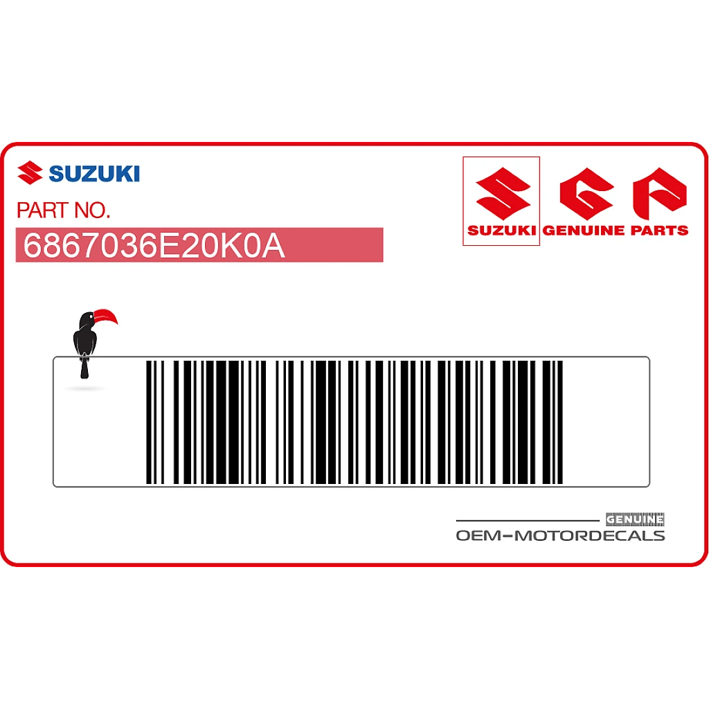 Suzuki RM125 Osłona chłodnicy Grafika RM Lewa Strona OEM 6867036E20K0A