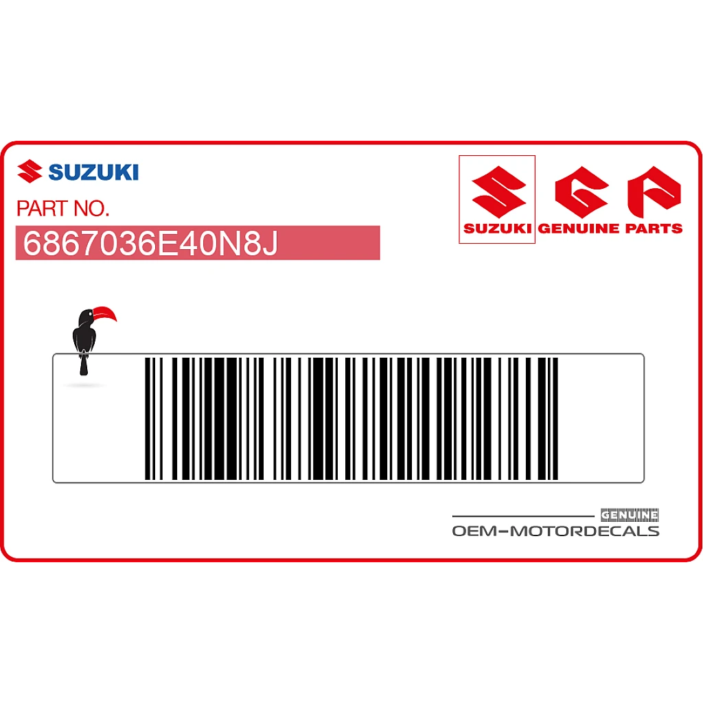 Suzuki RM125 Kühlerverkleidung RM Grafik rechte Seite OEM 6867036E40N8J