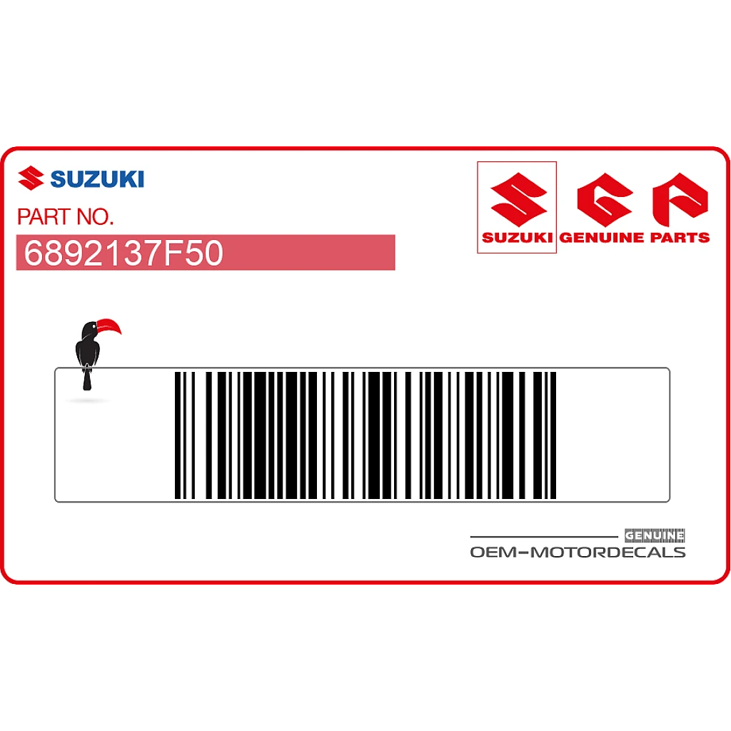 Suzuki RM125 Autocollant Avertissement Garde-boue Arrière Côté Droit OEM 6892137F50