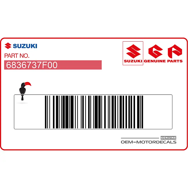 Suzuki RM125 Etichetta di avvertimento N. 2 Lato sinistro OEM 6836737F00