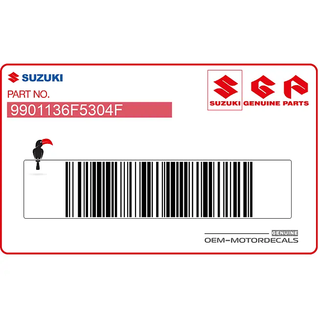 Autocollant d'avertissement Suzuki RM125 côté droit OEM 9901136F5304F