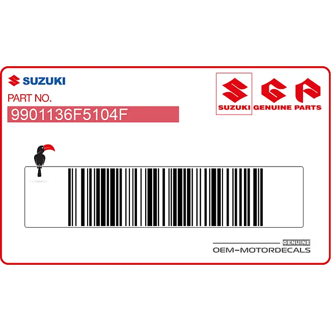 Autocollant de mise en garde Suzuki RM125 côté droit OEM 9901136F5104F