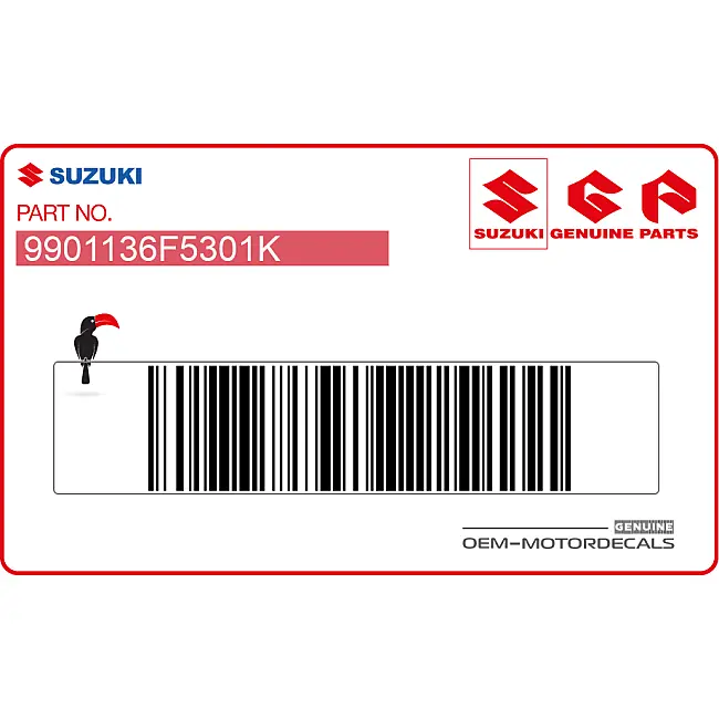 Suzuki RM125 Etichette di avvertenza manuale d'uso OEM 9901136F5301K Decalcomanie di avvertimento di fabbrica