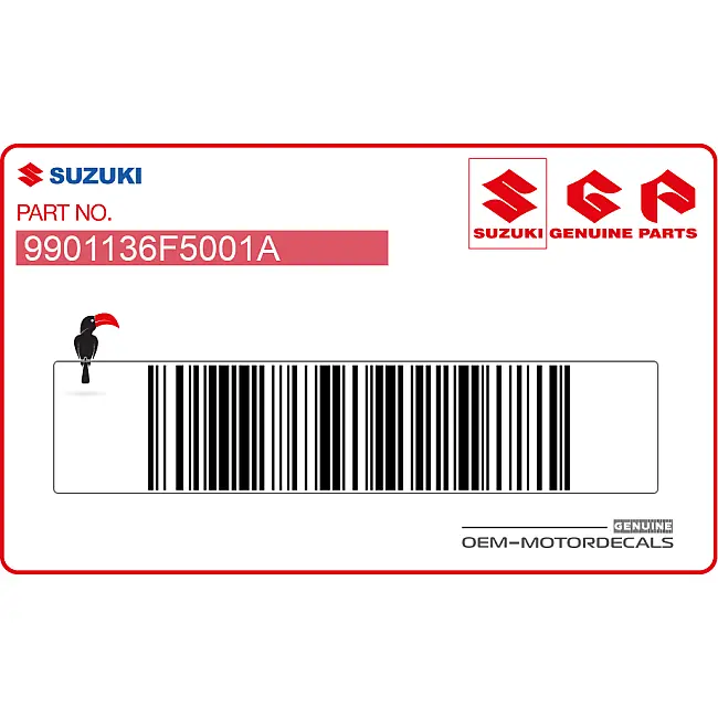 Suzuki RM125 Etichetta Avvertimento Telaio Lato Destro OEM 9901136F5001A