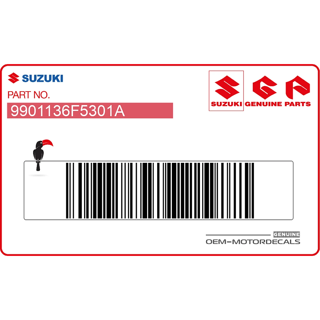 Etiqueta de precaución Suzuki RM125 Lado Derecho OEM 9901136F5301A
