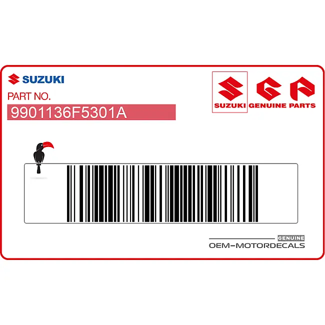 Etichetta Avvertenza Suzuki RM125 Lato Destro OEM 9901136F5301A