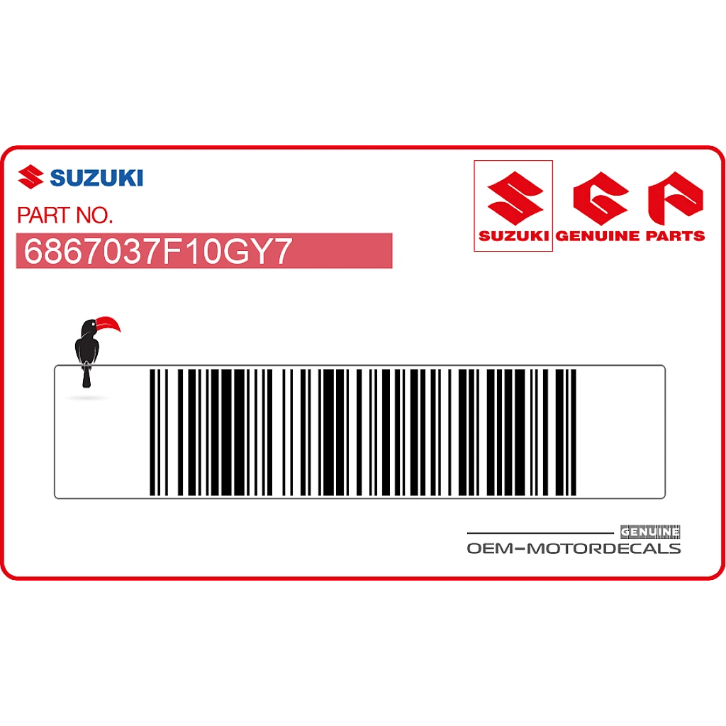 Suzuki RM125 Grafica Convogliatore Radiatore Lato Sinistro OEM 6867037F10GY7