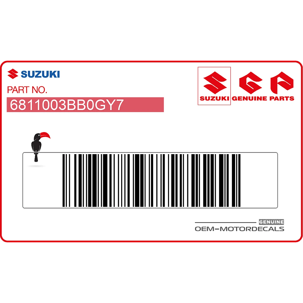 Autocollant de réservoir Suzuki RM85 côté droit OEM 6811003BB0GY7