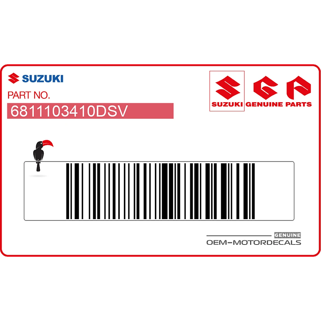 Emblemat Suzuki RM85 na osłonę przedniego amortyzatora OEM 6811103410DSV