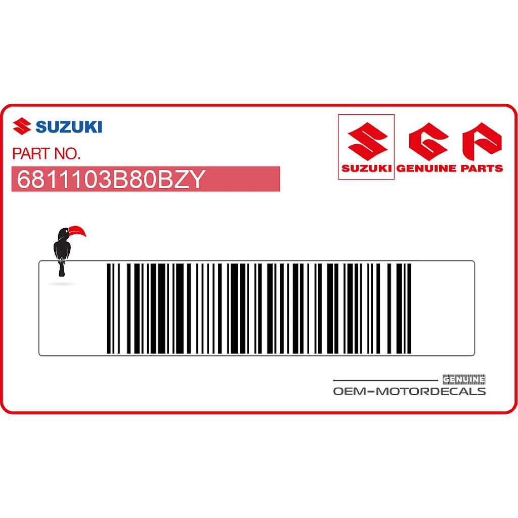 Suzuki RM85 Kraftstofftank RM85 Aufklebersatz rechte Seite OEM 6811103B80BZY