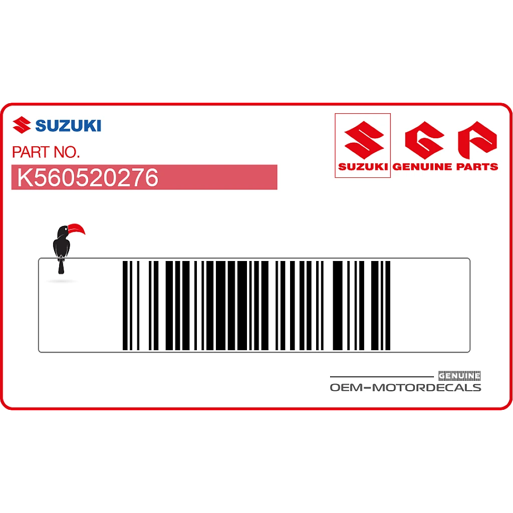 Autocollant graphique SUZUKI d'origine OEM K560520276 pour garde-boue arrière Suzuki RM-Z250