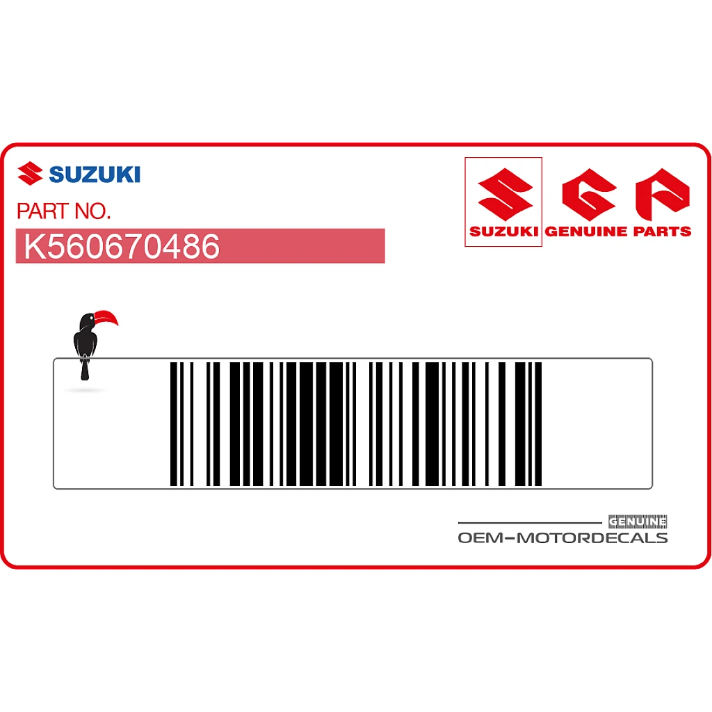 Oryginalna naklejka Suzuki RM-Z250 na osłonę chłodnicy, prawa strona, OEM K560670486