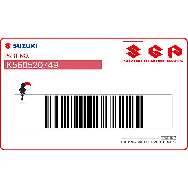 Suzuki RM-Z250 Adesivo parafango anteriore OEM K560520749 Grafica originale di fabbrica