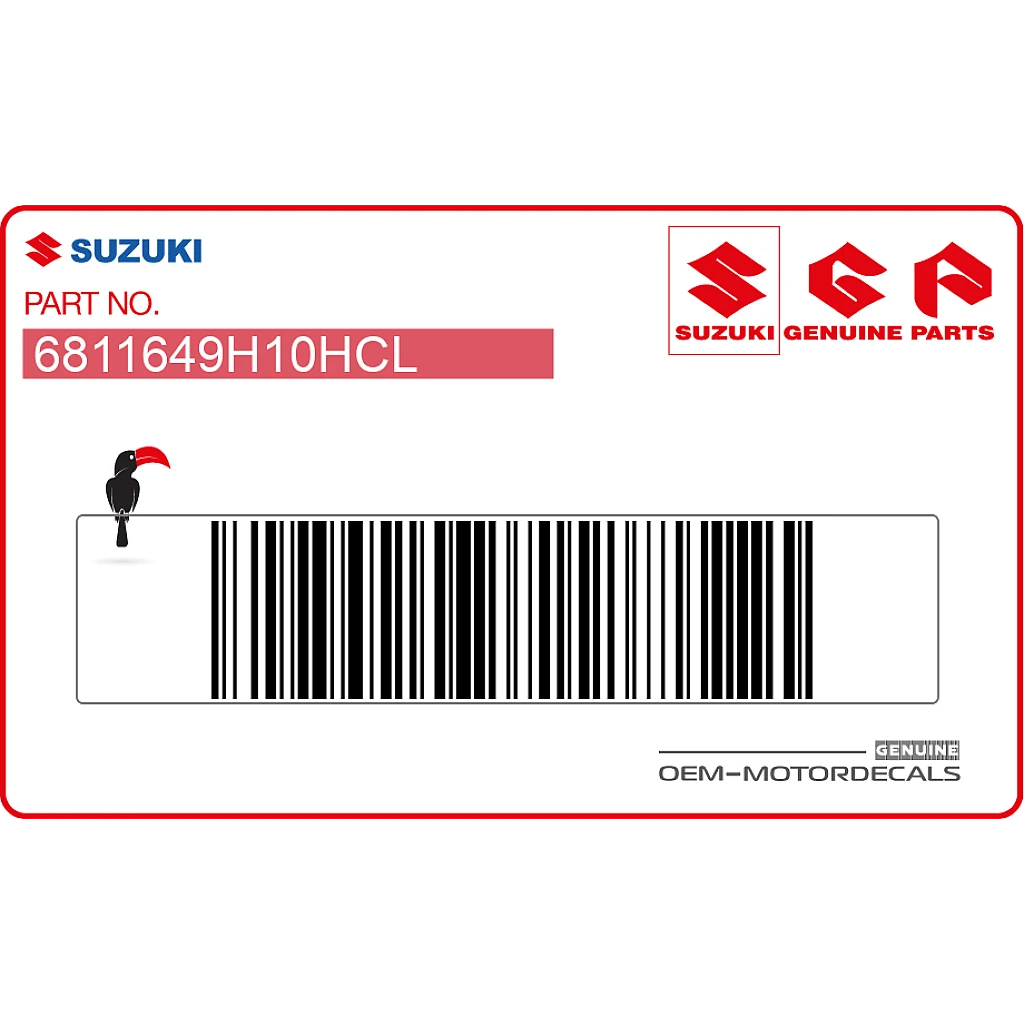 Autocollant Suzuki RM-Z250 pour réservoir, côté gauche OEM 6811649H10HCL