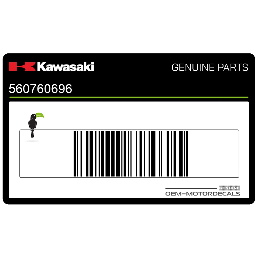 Autocollant Kawasaki Ninja ZX-6R Carénage Arrière Côté Droit Avant OEM 56076-0696