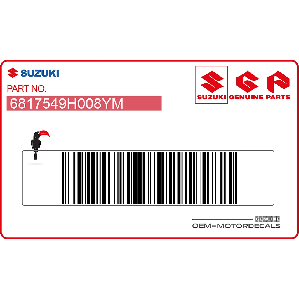 Emblème de garde-boue arrière Suzuki RM-Z250 OEM 6817549H008YM