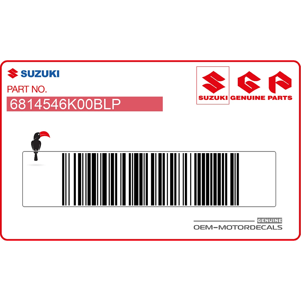 Suzuki RM-Z250 Frame Cover Sticker Linkerkant OEM 6814546K00BLP