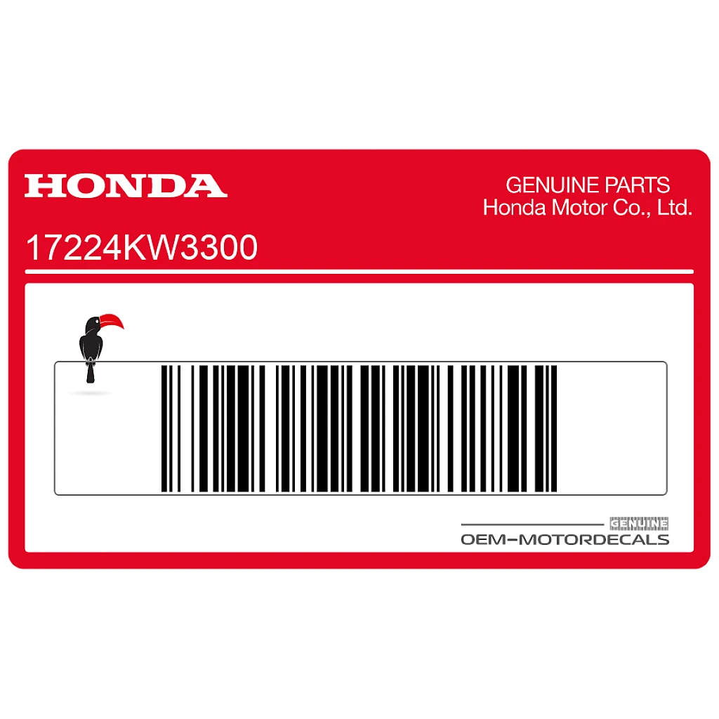 Autocollant Honda NX250 DOMINATOR Boîtier Filtre à Air OEM 17224KW3300