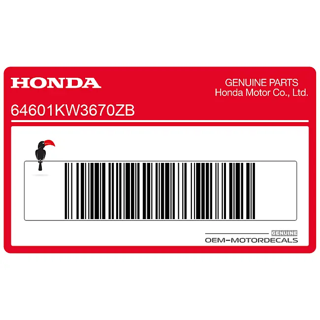 Honda NX250 Dominator Seitenverkleidungsaufkleber NX 250, rechte Seite OEM 64601KW3670ZB