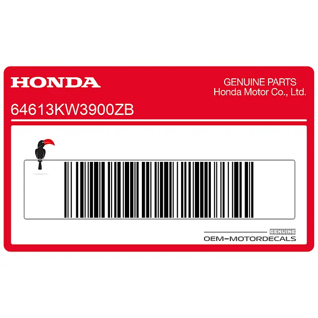 Autocollant de flanc de carénage Honda NX250 Dominator droit OEM 64613KW3900ZB