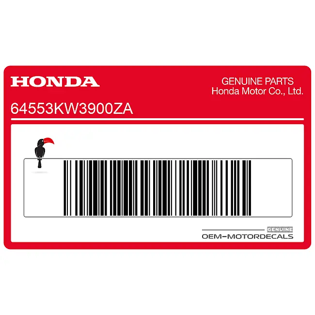 Autocollant logo HONDA pour carénage Honda NX250 DOMINATOR OEM 64553KW3900ZA