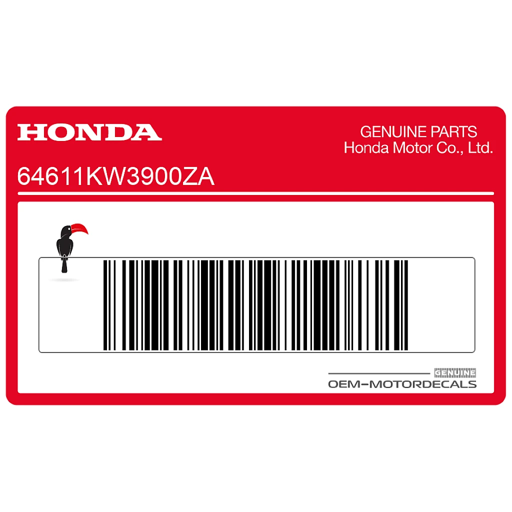 Honda NX250 Dominator autocollant flanc de carénage arrière côté droit OEM 64611KW3900ZA