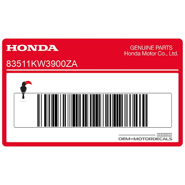 Autocollant flanc de carénage Honda NX250 DOMINATOR OEM 83511KW3900ZA